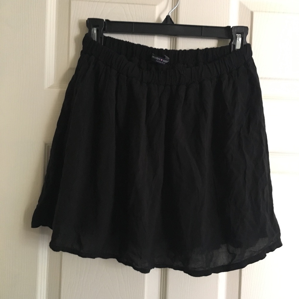 SOLD - Brandy Melville Flowy Black Mini Skirt - Picture 2 of 4